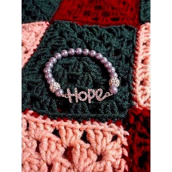 RHINESTONE (HOPE) BEAD BRACELET - Picture 4 of 4